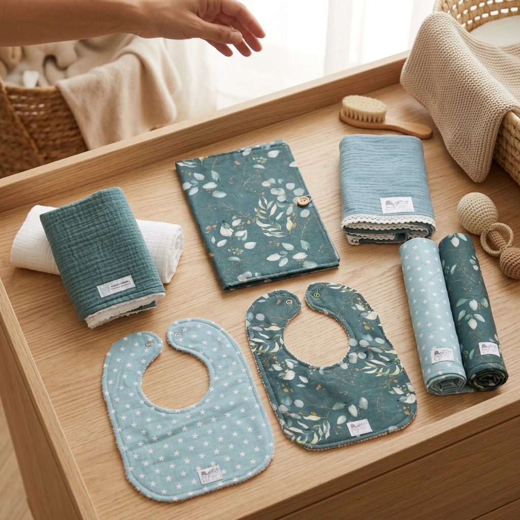 Eucalyptus Green newborn set midi