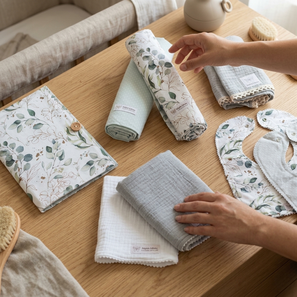 Eucalyptus White newborn set midi