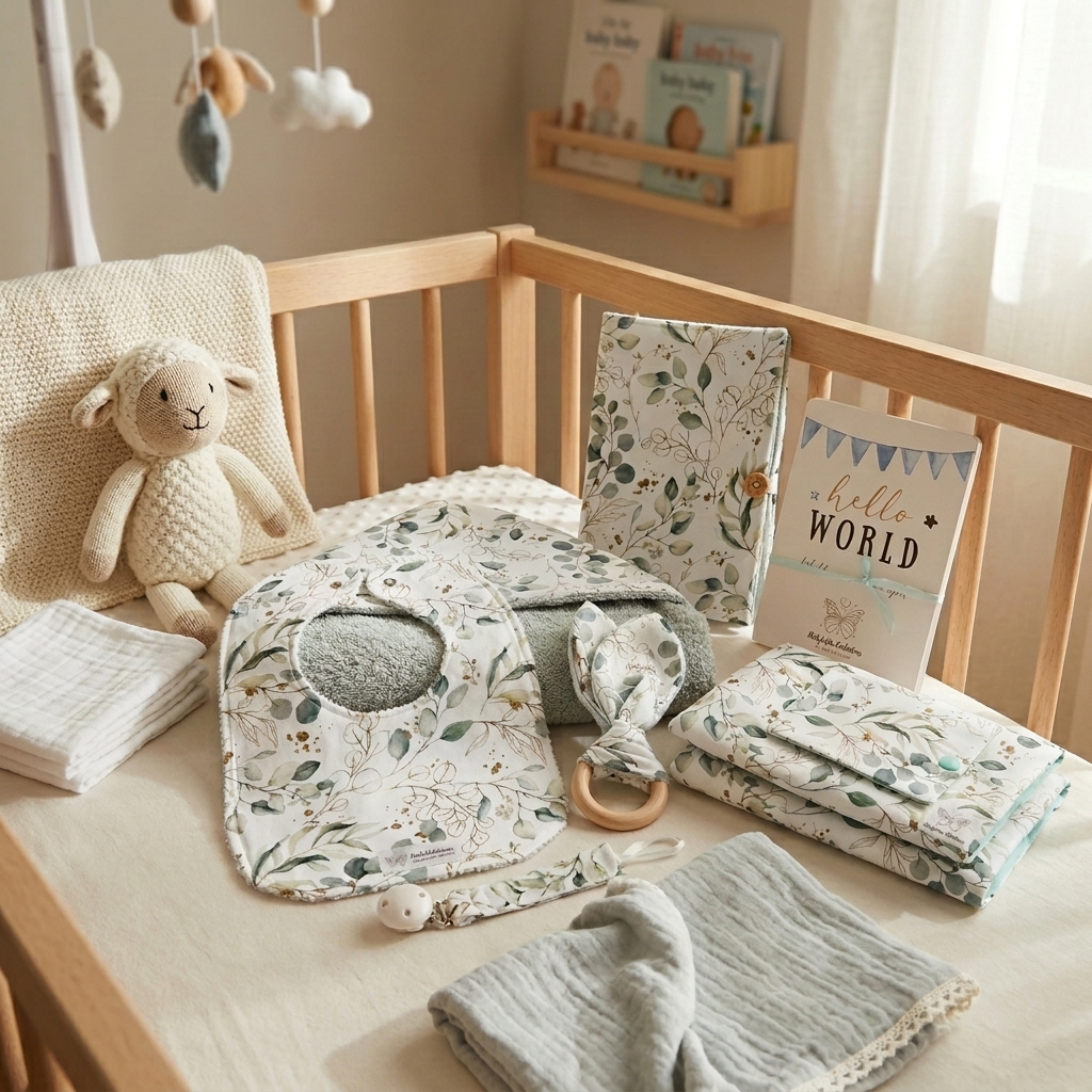 Eucalyptus White newborn set maxi